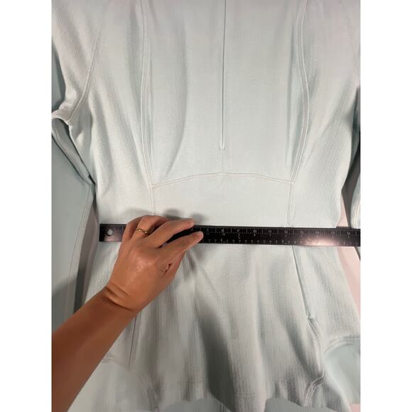 Lululemon Runderful Harringbone 1/2 Zip High Neck Aquamarine Pullover Size 8 - Picture 5 of 8